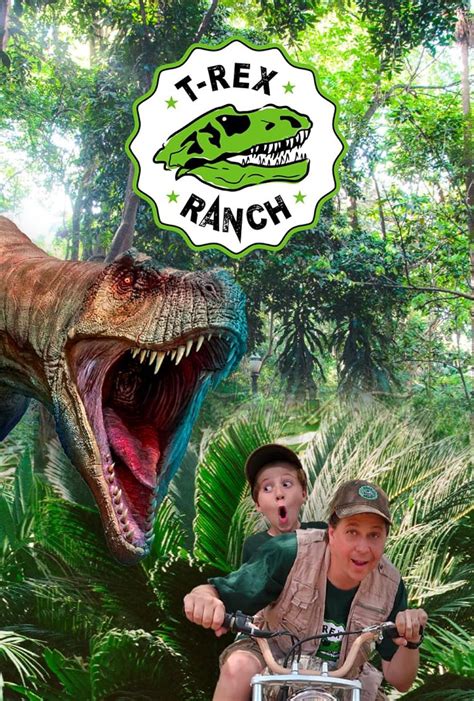 Park Ranger Aaron & Park Ranger LB escape a giant T-Rex in their new box fort on wheels, called the Dinonator Then they open Jurassic Dinosaur toys given to them by the Dinomaster. . Trex ranch
